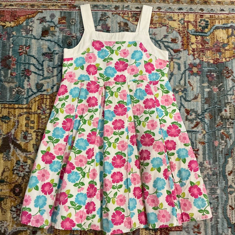 Gymboree Tennis Match Easter spring summer pink blue white floral pleat dress 6
